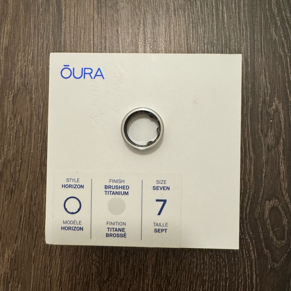 Oura Ring in Brushed Titanium + Charger Size 7